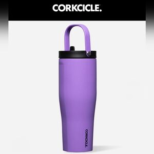 Corkcicle XL Go Cup 30 Oz Varsity Purple Stainless Steel Leak Proof